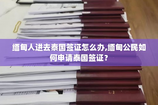  *** 人进去泰国签证怎么办, *** 公民如何申请泰国签证？  第1张