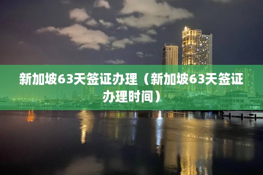 新加坡63天签证办理（新加坡63天签证办理时间）  第1张