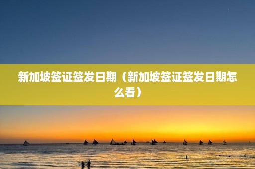 新加坡签证签发日期（新加坡签证签发日期怎么看）