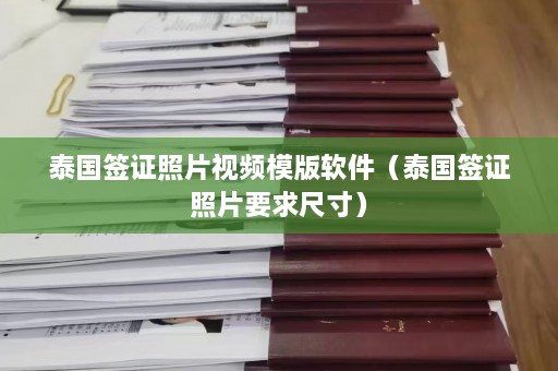 泰国签证照片视频模版软件（泰国签证照片要求尺寸）  第1张