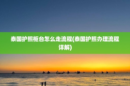 泰国护照柜台怎么走流程(泰国护照办理流程详解)