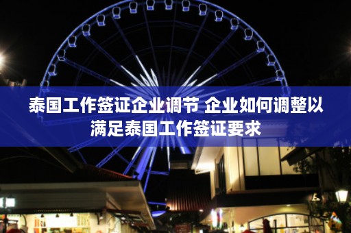 泰国工作签证企业调节 企业如何调整以满足泰国工作签证要求  第1张