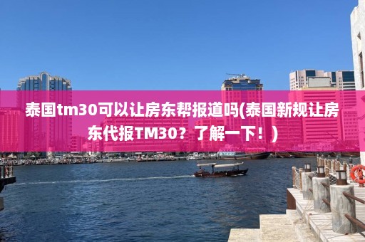 泰国tm30可以让房东帮报道吗(泰国新规让房东代报TM30？了解一下！)