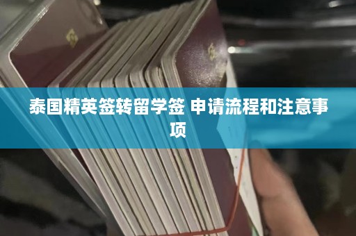 泰国精英签转留学签 申请流程和注意事项  第1张