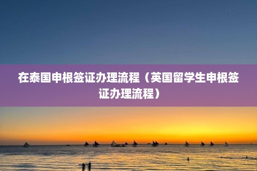 在泰国申根签证办理流程（英国留学生申根签证办理流程）