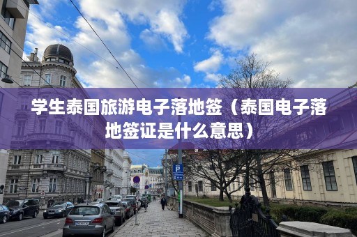 学生泰国旅游电子落地签（泰国电子落地签证是什么意思）  第1张