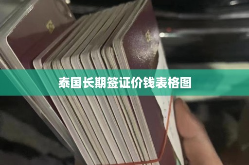 泰国长期签证价钱表格图