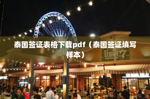 泰国签证表格下载pdf（泰国签证填写样本）  第1张