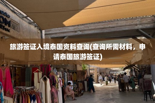 旅游签证入境泰国资料查询(查询所需材料，申请泰国旅游签证)