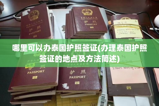 哪里可以办泰国护照签证(办理泰国护照签证的地点及方法简述)