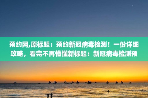 预约网,原标题：预约新冠病毒检测！一份详细攻略，看完不再懵懂新标题：新冠病毒检测预约攻略，解决你的疑惑