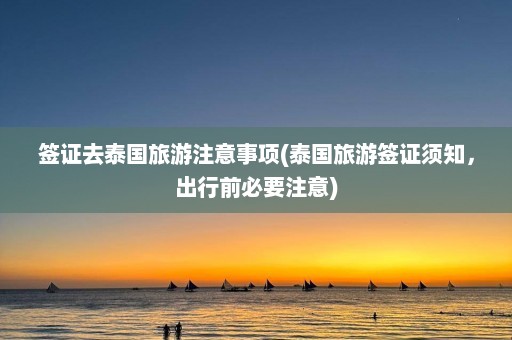 签证去泰国旅游注意事项(泰国旅游签证须知，出行前必要注意)