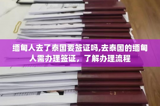  *** 人去了泰国要签证吗,去泰国的 *** 人需办理签证，了解办理流程  第1张