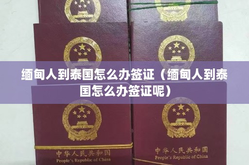 缅甸人到泰国怎么办签证（缅甸人到泰国怎么办签证呢）  第1张