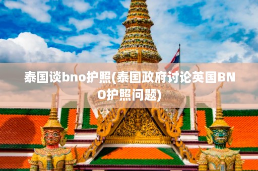 泰国谈bno护照(泰国 *** 讨论英国BNO护照问题)  第1张