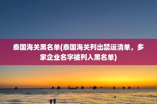 泰国海关黑名单(泰国海关列出禁运清单，多家企业名字被列入黑名单)