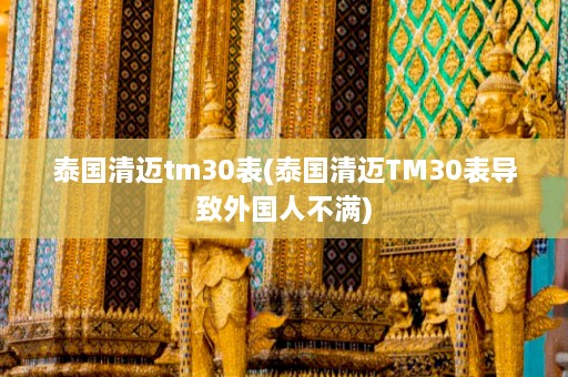 泰国清迈tm30表(泰国清迈TM30表导致外国人不满)  第1张