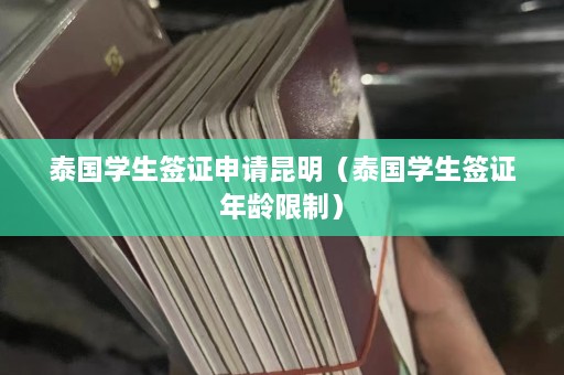 泰国学生签证申请昆明（泰国学生签证年龄限制）  第1张