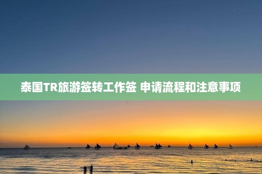 泰国TR旅游签转工作签 申请流程和注意事项