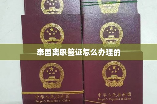 泰国离职签证怎么办理的