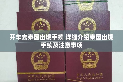 开车去泰国出境手续 详细介绍泰国出境手续及注意事项  第1张