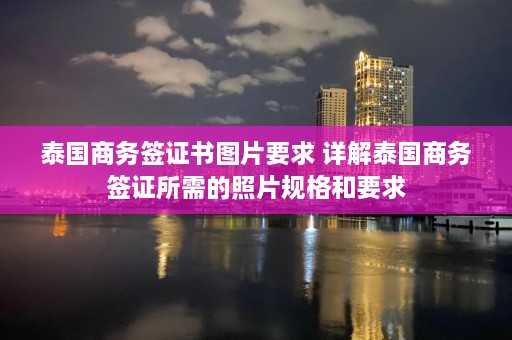 泰国商务签证书图片要求 详解泰国商务签证所需的照片规格和要求  第1张