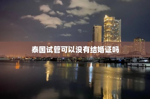 泰国试管可以没有结婚证吗  第1张