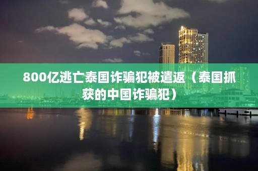 800亿逃亡泰国诈骗犯被遣返（泰国抓获的中国诈骗犯）