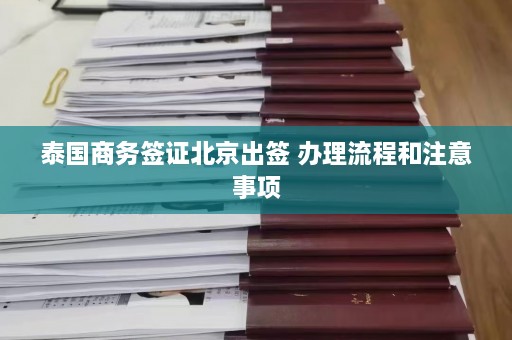 泰国商务签证北京出签 办理流程和注意事项  第1张