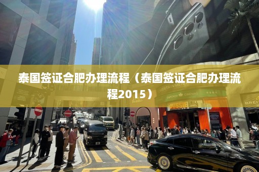 泰国签证合肥办理流程（泰国签证合肥办理流程2015）