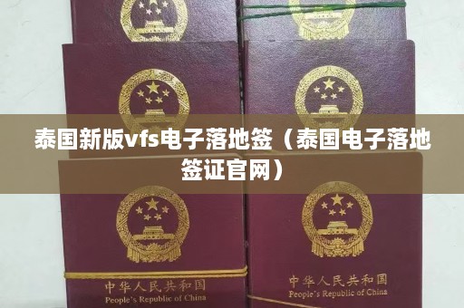 泰国新版vfs电子落地签（泰国电子落地签证官网）  第1张