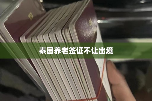 泰国养老签证不让出境  第1张