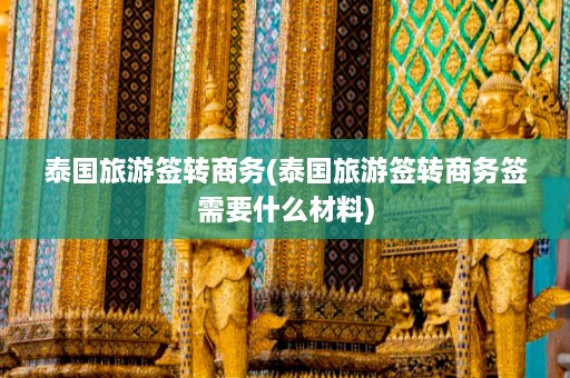 泰国旅游签转商务(泰国旅游签转商务签需要什么材料)