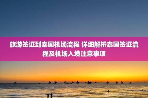 旅游签证到泰国机场流程 详细解析泰国签证流程及机场入境注意事项