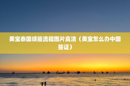 美宝泰国续签流程图片高清（美宝怎么办中国签证）