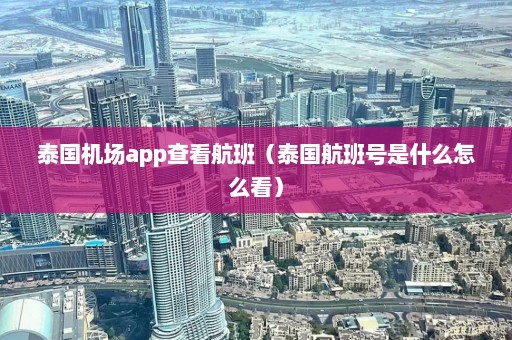 泰国机场app查看航班（泰国航班号是什么怎么看）