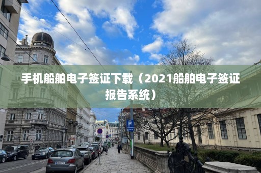 手机船舶电子签证下载（2021船舶电子签证报告系统）