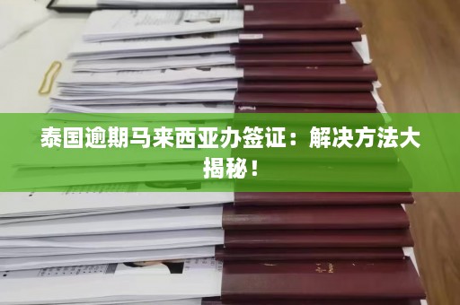 泰国逾期马来西亚办签证：解决方法大揭秘！  第1张