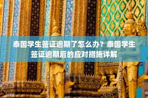 泰国学生签证逾期了怎么办？泰国学生签证逾期后的应对措施详解