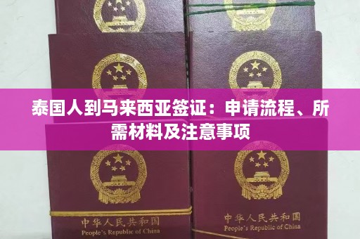 泰国人到马来西亚签证：申请流程、所需材料及注意事项  第1张