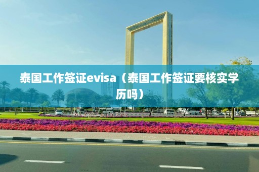 泰国工作签证evisa（泰国工作签证要核实学历吗）