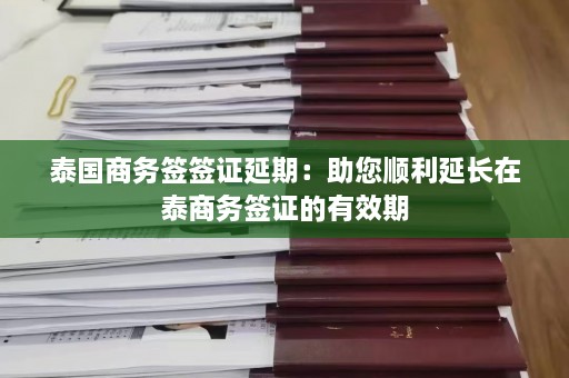 泰国商务签签证延期：助您顺利延长在泰商务签证的有效期  第1张