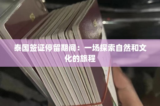 泰国签证停留期间：一场探索自然和文化的旅程