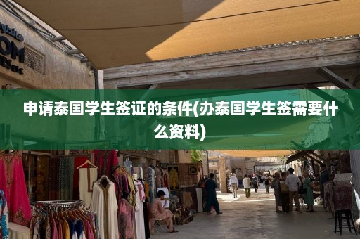 申请泰国学生签证的条件(办泰国学生签需要什么资料)