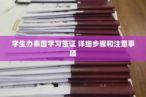 学生办泰国学习签证 详细步骤和注意事项