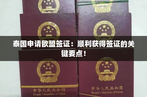 泰国申请欧盟签证：顺利获得签证的关键要点！  第1张