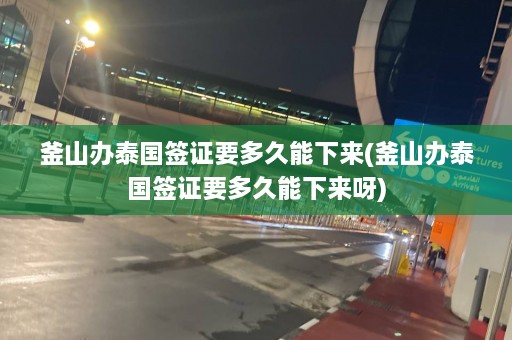 釜山办泰国签证要多久能下来(釜山办泰国签证要多久能下来呀)  第1张