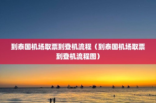 到泰国机场取票到登机流程（到泰国机场取票到登机流程图）