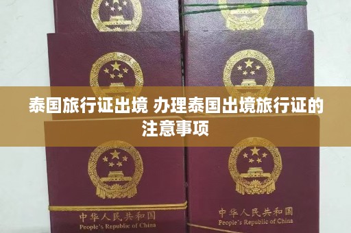 泰国旅行证出境 办理泰国出境旅行证的注意事项  第1张