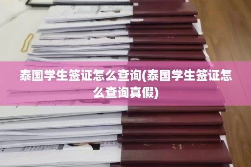 泰国学生签证怎么查询(泰国学生签证怎么查询真假)  第1张